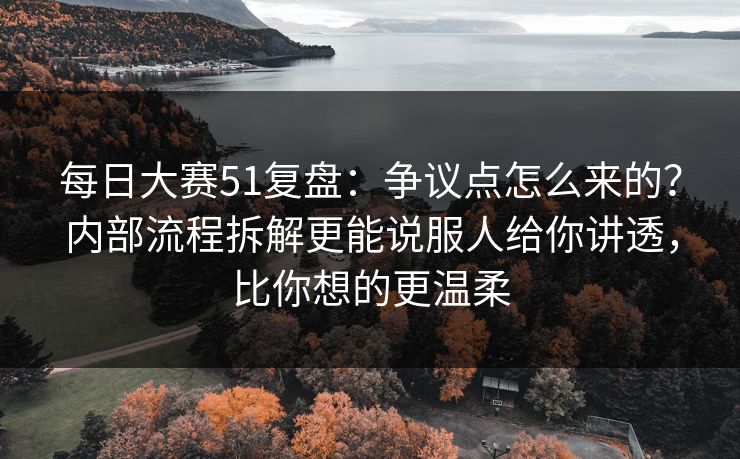 每日大赛51复盘：争议点怎么来的？内部流程拆解更能说服人给你讲透，比你想的更温柔