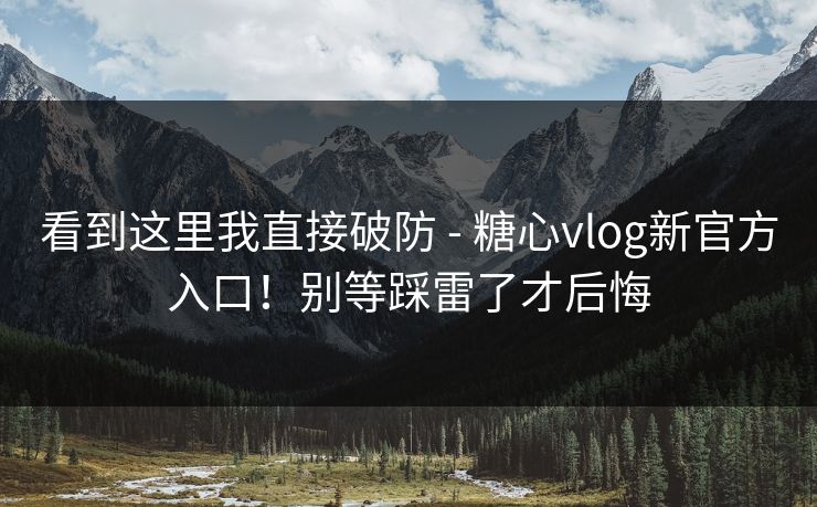 看到这里我直接破防 - 糖心vlog新官方入口！别等踩雷了才后悔